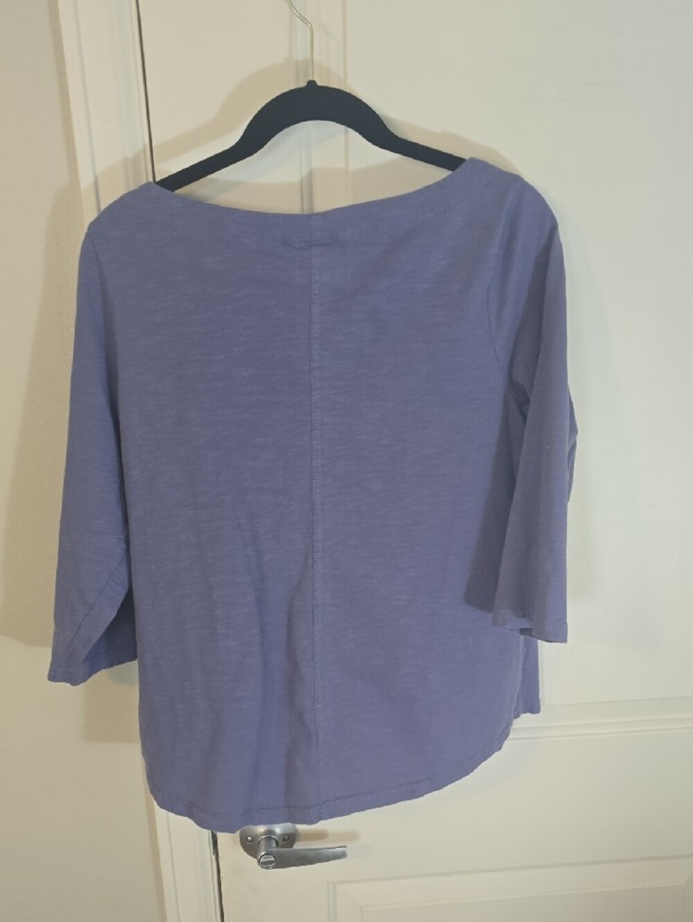 Women’s Lavender Boatneck Three-Quarter Sleeve Top - Picture 3 of 3